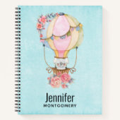 Niedlicher Heißluftballon mit Bärenwasser Notizblock (Vorderseite)