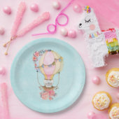 Niedlicher Heißluftballon mit Bärenwasser Pappteller (Party)