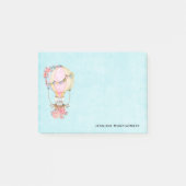 Niedlicher Heißluftballon mit Bärenwasser Post-it Klebezettel (Vorderseite)