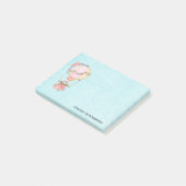 Niedlicher Heißluftballon mit Bärenwasser Post-it Klebezettel (angewinkelt)