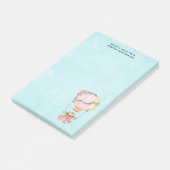 Niedlicher Heißluftballon mit Bärenwasser Post-it Klebezettel (angewinkelt)