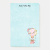 Niedlicher Heißluftballon mit Bärenwasser Post-it Klebezettel (Vorderseite)