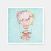 Niedlicher Heißluftballon mit Bärenwasser Serviette (Vorderseite)