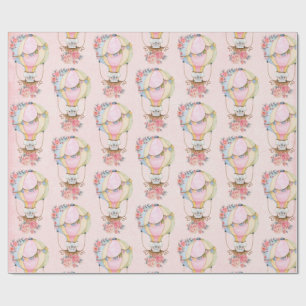 Niedlicher Heißluftballon mit Bärenwasser-Wrappin Geschenkpapier