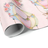 Niedlicher Heißluftballon mit Bärenwasser-Wrappin Geschenkpapier (Rolleneckpunkt)