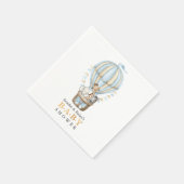 Niedlicher Heißluftballon Safari Tiere Kinderdusch Serviette (Ecke)