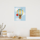 Niedlicher Heißluftballon Teddy Bear Blue Poster (Küche)