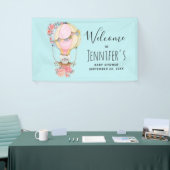 Niedlicher Heißluftballon Wasserfarbe Kinderdusche Banner (Messeveranstaltung)