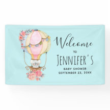 Niedlicher Heißluftballon Wasserfarbe Kinderdusche