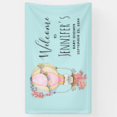 Niedlicher Heißluftballon Wasserfarbe Kinderdusche Banner (Vertikal)