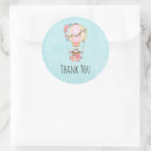 Niedlicher Heißluftballon Wasserfarbe Vielen Dank Runder Aufkleber (Tasche)