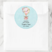 Niedlicher Heißluftballon Wasserfarbe Vielen Dank Runder Aufkleber (Tasche)