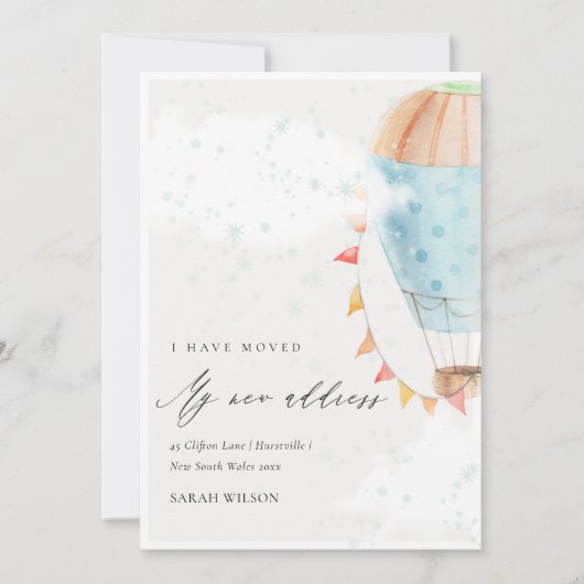 Niedlicher Heißluftballon Wolken Star I habe beweg Dankeskarte (Vorderseite)