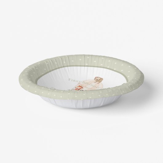 Niedlicher Heißluftballon Zebra Giraffe 1. Geburts Pappteller (Gewinkelt)