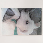 Niedlicher hellbrauner Hund mit grünem Scarf Puzzle (Horizontal)