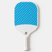 Niedlicher, heller weißer Polka Dots Sky Blue Back Pickleball Schläger (Vorderseite)