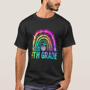Niedlicher Hello 4th Rainbow Gefärbte Krawatte Zur T-Shirt