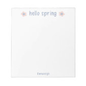 Niedlicher Hello Spring Floral Mit Monogramm Notizblock (Vorderseite)