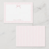 Niedlicher, hellrosa Bauch und Streifen Mitteilungskarte (Vorne/Hinten)