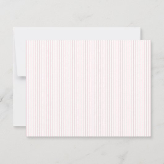 Niedlicher, hellrosa Bauch und Streifen Mitteilungskarte (Rückseite)