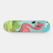 Niedlicher, hellrosa Flamingo im Garten Skateboard (Horizontal)