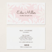 Niedlicher, hellrosa, floraler Schriftart (Vorne & Hinten)