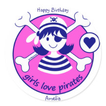 Niedlicher, hellrosa Girl-Pirat