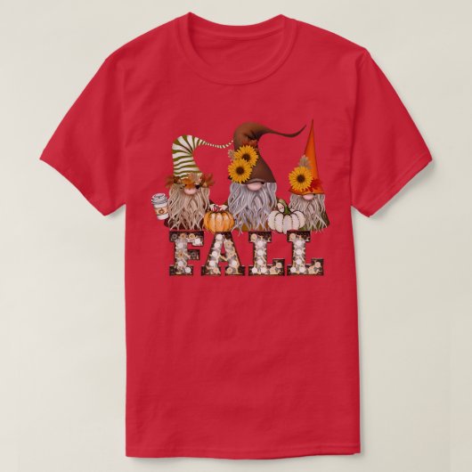 Niedlicher Herbst 3 Gnome Fall Kaffeepumpkins Than T-Shirt (Design vorne)