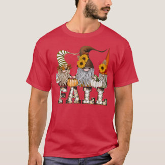 Niedlicher Herbst 3 Gnome Fall Kaffeepumpkins Than T-Shirt