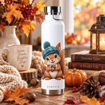 Niedlicher Herbst-Eichhörnchen mit Karomütze – Wal