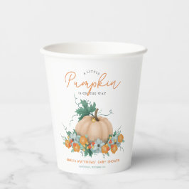 Niedlicher Herbst Floral Pumpkin Rustikale Babydus Pappbecher