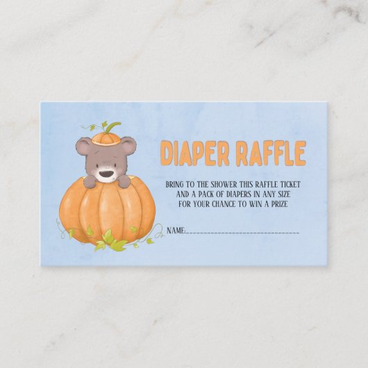 Niedlicher Herbst Herbst-Bärenkürbis Visitenkarte (Vorderseite)