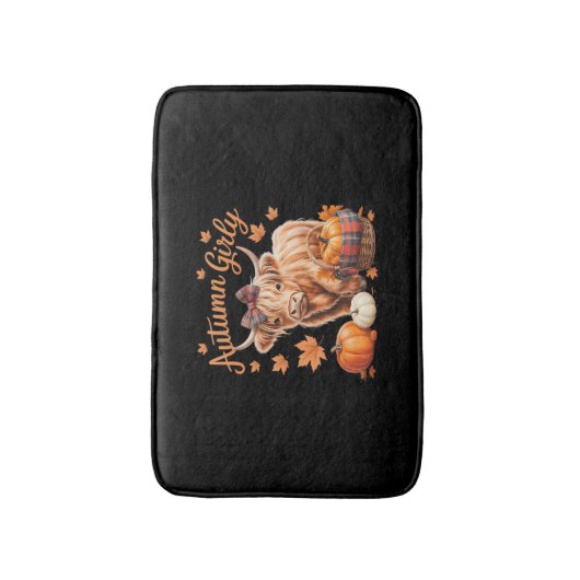 Niedlicher Herbst Herbst Herbst Herbst Girl-Ernted Badematte (Vorderseite Vertikal)