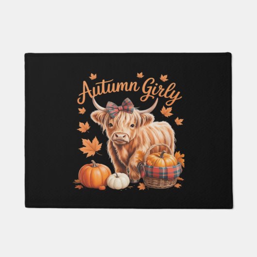 Niedlicher Herbst Herbst Herbst Herbst Girl-Ernted Fußmatte (Vorderseite)