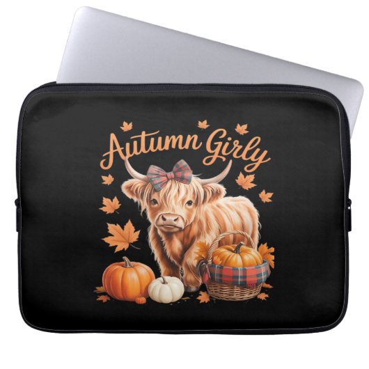 Niedlicher Herbst Herbst Herbst Herbst Girl-Ernted Laptopschutzhülle (Vorderseite)