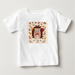 Niedlicher Herbst-Igel mit benutzerdefiniertem Tex Baby T-shirt