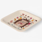 Niedlicher Herbst-Igel mit benutzerdefiniertem Tex Pappteller (Gewinkelt)