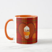 Niedlicher Herbst Kariert Orange Pumpkin Gewürz La Tasse (Links)