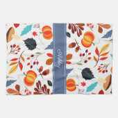 Niedlicher Herbst lässt Pumpkin-Muster und Ihren N Geschirrtuch (Horizontal)