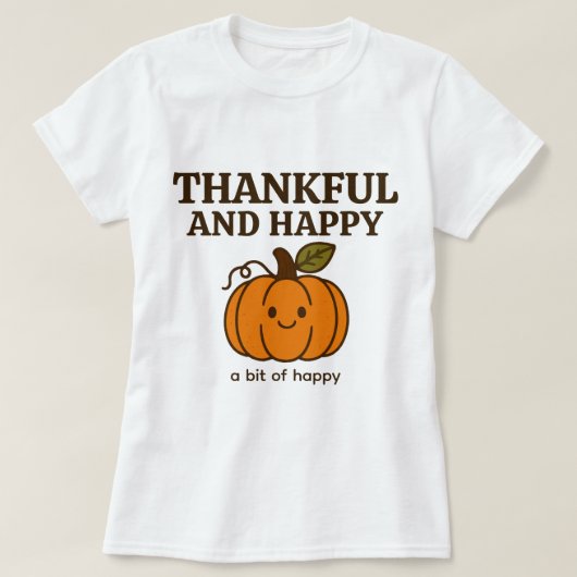 Niedlicher Herbst Pumpkin Doodle "Dankbar & Glückl T-Shirt (Design vorne)