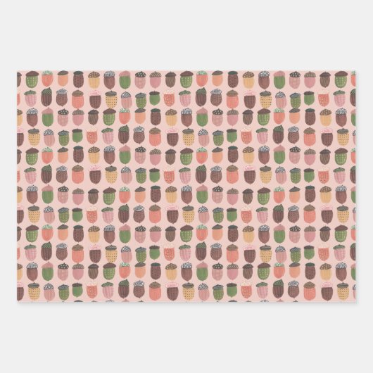 Niedlicher Herbst Rosa Herbstkorn Geschenkpapier Set (Vorderseite 2)