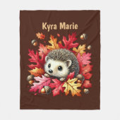 Niedlicher Herbst Saison Igel Fleecedecke (Vorderseite)