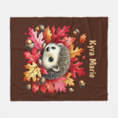 Niedlicher Herbst Saison Igel Fleecedecke (Vorderseite (Horizontal))