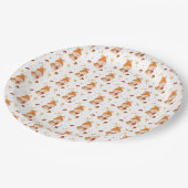 Niedlicher Herbst Whimsical Hase Wasserfarbe Pappteller (Schrägansicht)