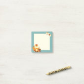 Niedlicher Herbst-ZeitFox 3" x 3" Posten-it® Post-it Klebezettel (Auf Schreibtisch)