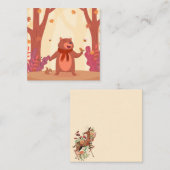Niedlicher Herbstbär Mitteilungskarte (Vorne/Hinten)