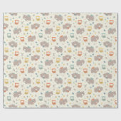 Niedlicher Herbstbär und Sahne Geschenkpapier (Flach)