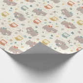 Niedlicher Herbstbär und Sahne Geschenkpapier (Ecke)