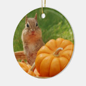 Niedlicher HerbstChipmunk Keramikornament (Links)