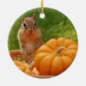 Niedlicher HerbstChipmunk Keramikornament (Hinten)